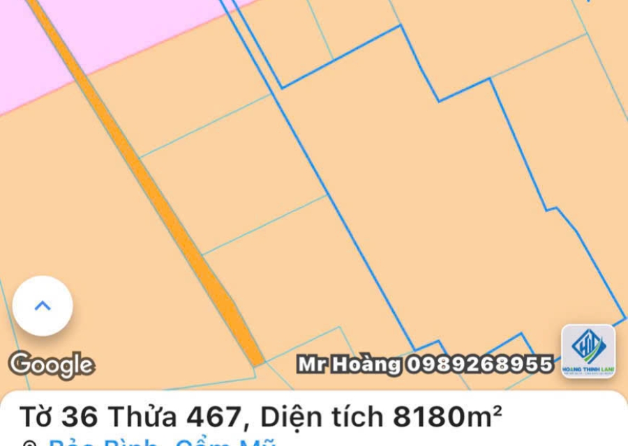 ĐẤT BẢO BÌNH, DT:8180m MẶT ĐƯỜNG